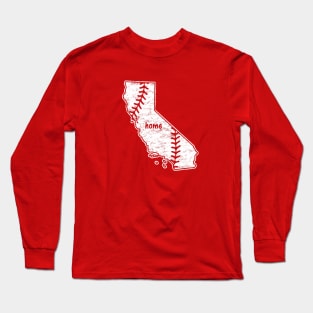 Vintage California Home Baseball Mom Baseball Lover Distressed Long Sleeve T-Shirt